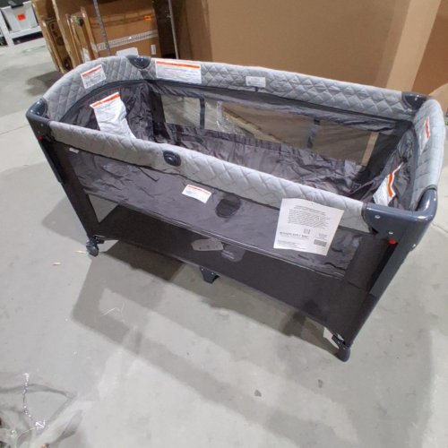 BABYOMI 4 IN 1 BABY BASSINET PACK AND PLAY BEDSIDE CRIB SLEEPER - 47.6" X 25.6" X 29.5" - BLACK/GREY (MODEL: UP670S) image 4