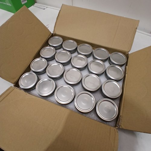 20PK CLEAR MASON JARS WITH GOLD LIDS, BLACK LABELS & MARKER - 4OZ image 2