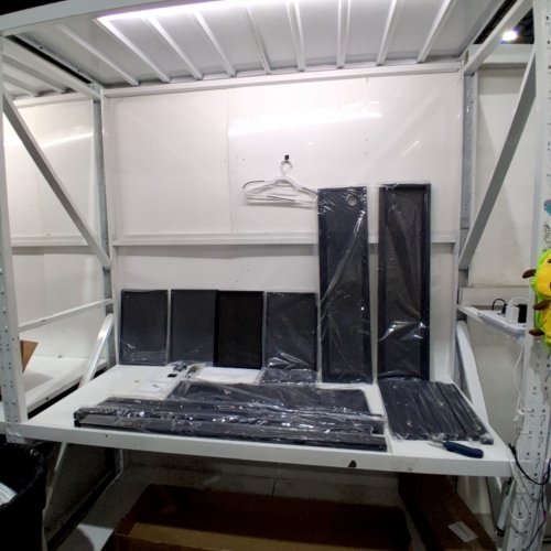 MOROHOPE PORTABLE DJ RACK TABLE FACADE BOOTH WITH BLACK & WHITE SCRIMS AND CARRY BAG - 39" X 20" X 47" - BLACK (MODEL: SL41008BK) image 2