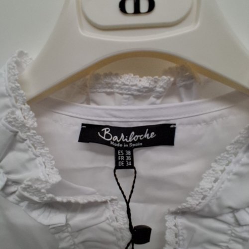 WOMEN'S BARILOCHE RUFFLED BLOUSE - SMALL / MEDIUM - 38 - WHITE (STYLE: AYNA) image 3