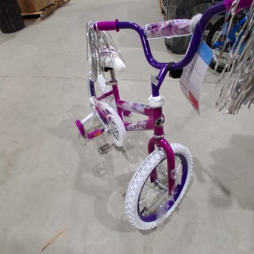 KIDS HUFFY BICYCLE WITH TRAINING WHEELS - 16" WHEELS - PURPLE / PINK (MODEL:51814C) image 4