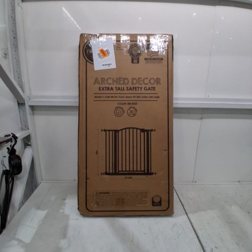 REGALO ARCHED DECOR EXTRA TALL SAFETY GATE 0380 BR DS, BRONZE METAL image 5