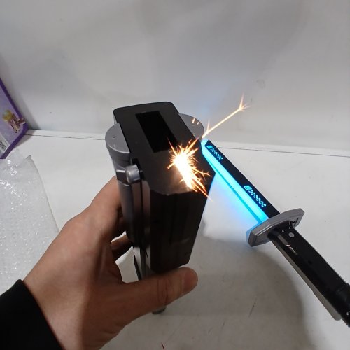 CYBERPUNK NEON SWORDSPARK BLADE W/HIT SENSOR SOUND & FOG - 17.3" - BLACK/MULTICOLOR image 3