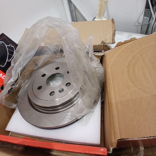6PC A-PREMIUM REAR VENTED BRAKE ROTORS CERAMIC PAD KIT COMPATIBLE WITH SELECT CADILLAC AND SAAB MODELS - SRX 2010-2015, 9-4 X 2011 - 12.4" (MODEL: R-55176 / APBRPR045) image 3