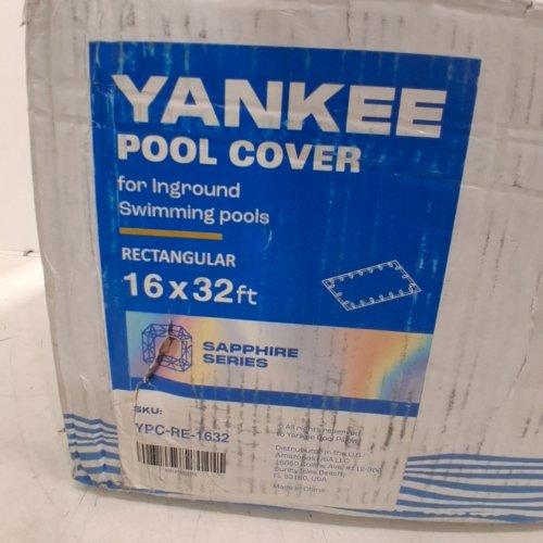 YANKEE SAPPHIRE SERIES RECTANGLE IN-GROUND POOL COVER - 16FT X 32FT - BLACK (MODEL: YPC-RE-1632) image 2