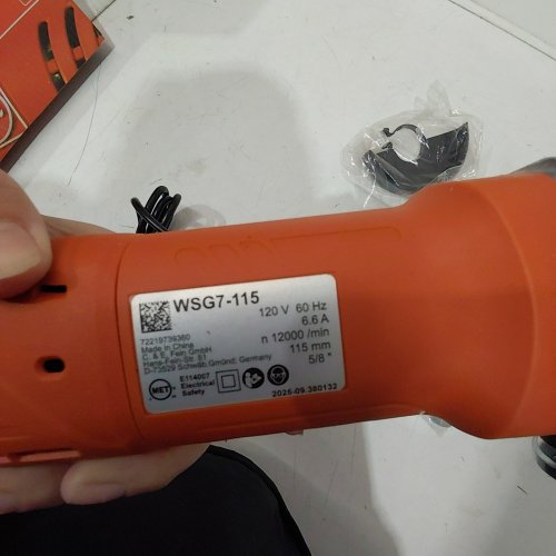FEIN COMPACT ANGLE GRINDER - 12500 RPM - 5/8" - ORANGE / BLACK (MODEL: WSG7-115) image 3