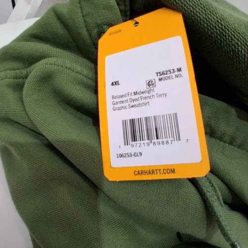 MEN'S CARHARTT RELAXED FIT MIDWEIGHT FRENCH TERRY GRAPHIC SWEATSHIRT - 4XL - OAK LEAF GREEN (STYLE: TS6253-M) image 2