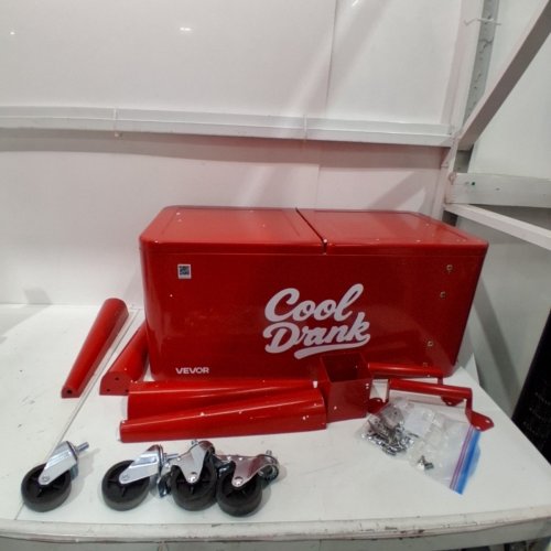 VEVOR ROLLING ICE CHEST/outdoor cooler HOLDS UP TO 50 BOTTLES - 80QT - RED (MODEL: DR120201) image 2