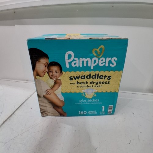 160PK PAMPERS SWADDLERS DISPOSABLE BABY DIAPERS - SIZE 1 (8-14LB) image 2