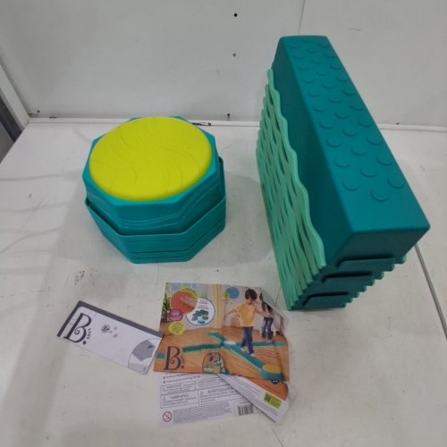 13PC B. BATTAT TOYS BALANCE BEAM STEPPING STONES ACTIVE PLAY SET FOR TODDLERS AND KIDS - BALANCE AND BUILD SET - BLUE/MULTICOLOUR (MODEL: BX2482C1Z) image 2