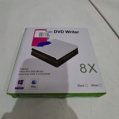 ULTRA-THIN EXTERNAL DVD WRITER OPTICAL DRIVE WITH USB - 8X SPEED - WHITE / BLACK image 7