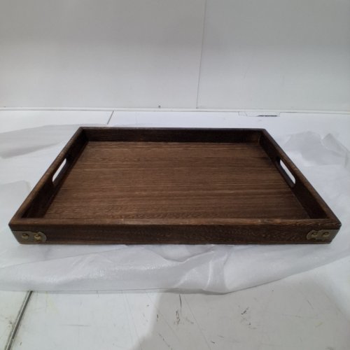 DECORATIVE WOOD SERVING TRAY FOR OTTOMAN - 15"X11" (MODEL: BIG) image 2