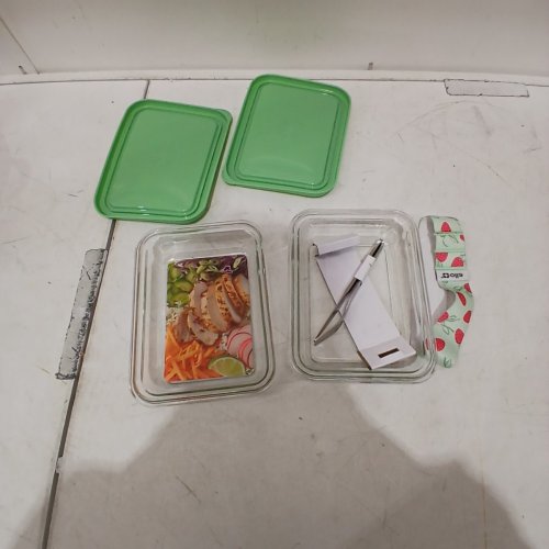 2PK ELLO DURAGLASS MEAL PREP FREEZER SAFE STORAGE CONTAINERS - 3 CUP - GREEN image 2