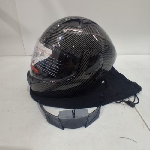 SANQING FULL FACE MOTORCYCLE HELMET - XL (61cm-62cm) - BLACK (MODEL: CH-103) image 2