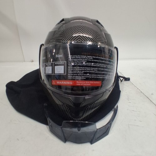 SANQING FULL FACE MOTORCYCLE HELMET - XL (61cm-62cm) - BLACK (MODEL: CH-103) image 3
