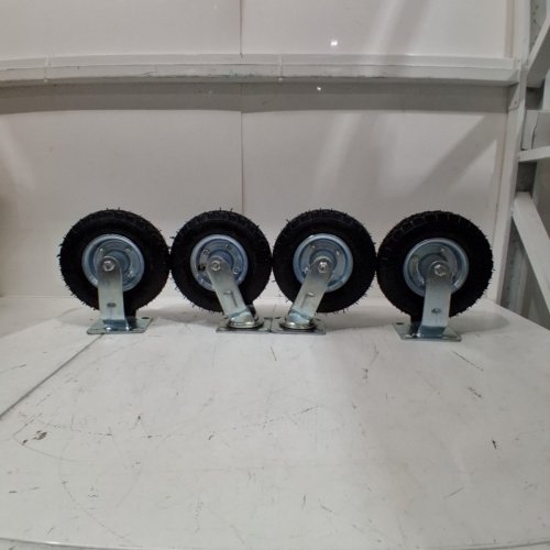 4PC CASTERS WHEELS - 8" - BLACK image 2