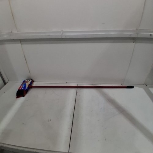 VILEDA 3 ACTION BROOM WITH 3 BRISTLE TYPES TO SWEEP & CLEAN - 48" HANDLE - RED image 2