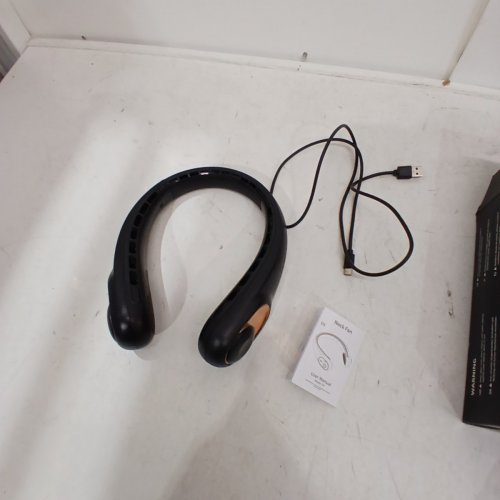 PORTABLE HEADPHONE STYLE BLADELESS 3-SPEED NECK FAN - BLACK/ROSE GOLD image 2