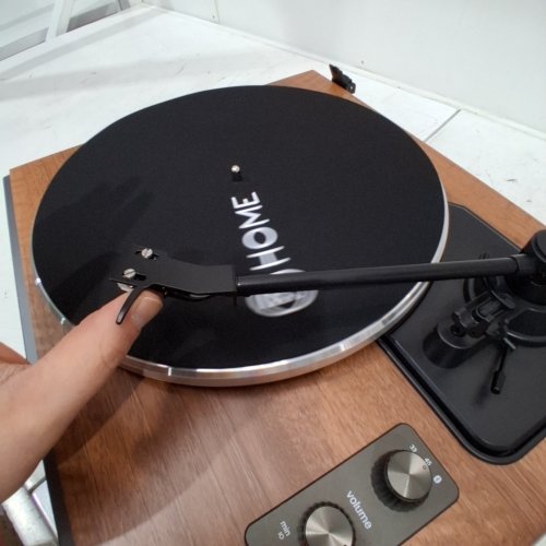 XJ-HOME VINYL RECORD PLAYER WITH SPEAKERS AND BLUETOOTH - BROWN - (MODEL:XJ-H02) image 3