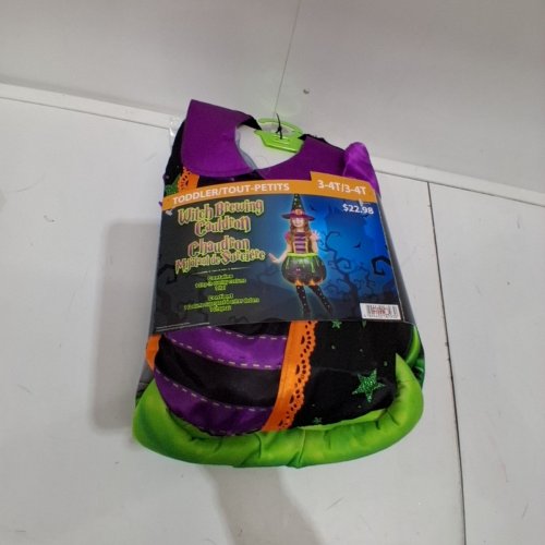 2PC PALAMON TODDLER WITCH BREWING CAULDREN COSTUME - 3-4T - PURPLE GREEN BLACK image 3