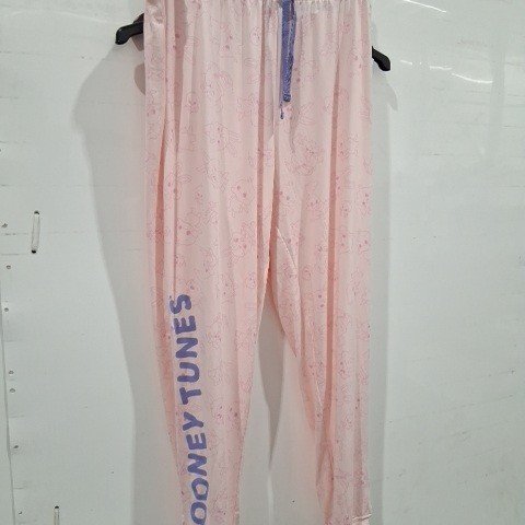 WOMEN'S LOONEY TUNES PATTERNED PAJAMA PANTS - LARGE - PINK image 2
