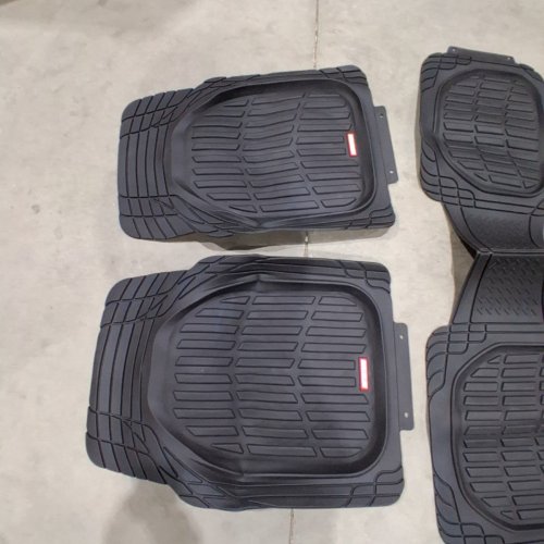 4PC MOTORTREND RUBBER VEHICLE FLOOR MATS LINERS WITH CARGO MAT - BLACK image 3