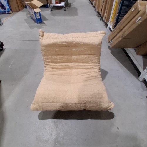 CANSUNNA MEMORY FOAM FILLED BIG SOFA BEAN BAG CHAIR - 37" X 27" X 38" - KHAKI TEDDY (MODEL: CR62-036) image 2