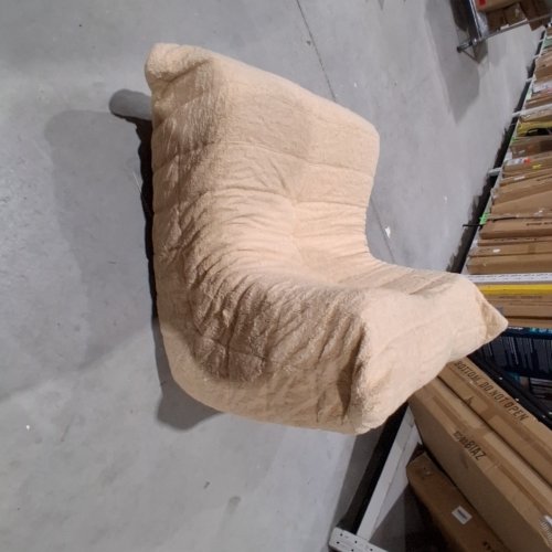 CANSUNNA MEMORY FOAM FILLED BIG SOFA BEAN BAG CHAIR - 37" X 27" X 38" - KHAKI TEDDY (MODEL: CR62-036) image 4