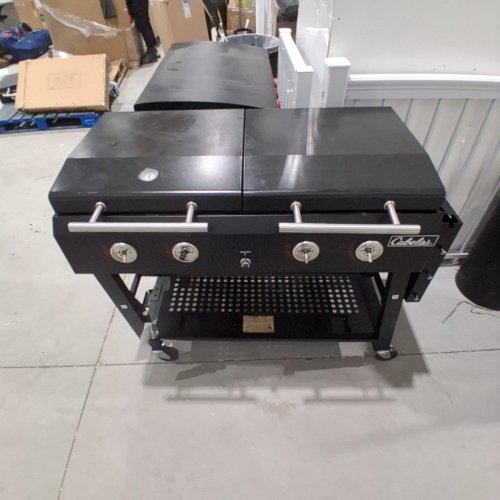 BPS DELUXE 4-BURNER EVENT GRILL AND GRIDDLE COMBO - 40" X 65" X 28" - BLACK (MODEL: GD410) image 2
