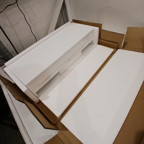 SOBUY COMPUTER MONITOR STAND WITH 2 DRAWERS - 33LB MAX, 18.5" X 7" X 4.3" - WHITE - (MODEL: BBF02-W) image 2