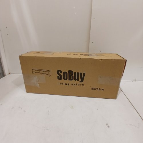SOBUY COMPUTER MONITOR STAND WITH 2 DRAWERS - 33LB MAX, 18.5" X 7" X 4.3" - WHITE - (MODEL: BBF02-W) image 3