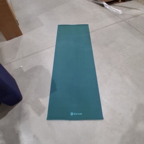 GAIAM YOGA MAT CLASSIC PRINT WITH NON-SLIP FOR ALL TYPES OF YOGA, PILATES & FLOOR WORKOUTS - 4 MM THICK - 24" X 68" - SPRING FERN/TEAL (MODEL: 05-62891) image 3