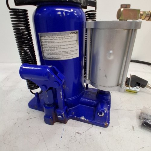 AIR HYDRAULIC BOTTLE JACK PNEUMATIC/MANUAL HEAVY DUTY WELDED BOTTLE JACK WITH PUMP - 20TON - BLUE - (MODEL: MR8004 ) image 6