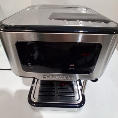 CHEFMAN CRAFTBREW 15-BAR PUMP DIGITAL ESPRESSO MAKER WITH STEAM WAND FOR LATTE & CAPPUCCINO - 1.5L - BLACK / SILVER (MODEL: RJ54-SS-15-D-AM) image 2