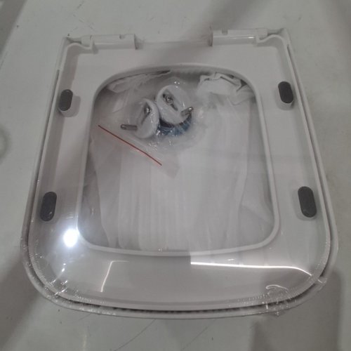 HEAVY-DUTY SQUARE TOILET SEAT - ELONGATED, 18.5" - WHITE image 2