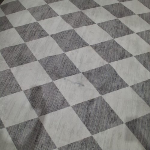 WASHABLE RHOMBUS CHECKERED AREA RUG - 10FT X 8FT - GREY image 3
