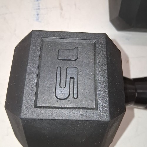2PK CAP COATED DUMBBELL WEIGHT - 15LB - BLACK (MODEL: SDRBIS-015) image 3