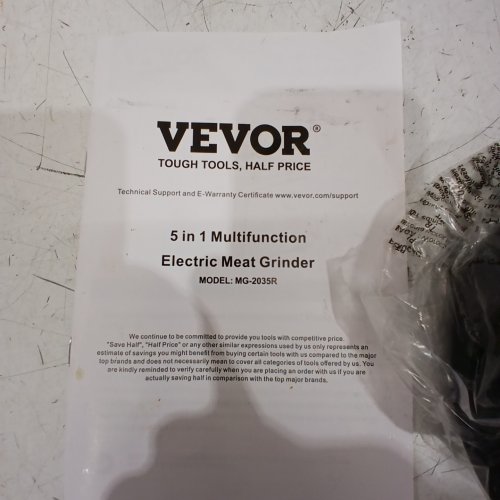 VEVOR ELECTRIC SAUCE AND MEAT GRINDER FOOD MILL ACCESORIES KIT - STAINLESS STEEL - SILVER/BLACK (MODEL: MG-2035R) image 2