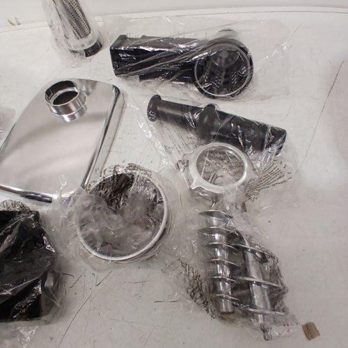 VEVOR ELECTRIC SAUCE AND MEAT GRINDER FOOD MILL ACCESORIES KIT - STAINLESS STEEL - SILVER/BLACK (MODEL: MG-2035R) image 4