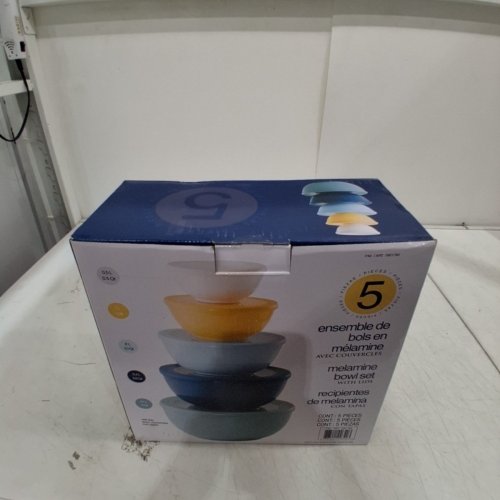 10PC PANDEX MELAMINE BRPA-FREE MIXING BOWL SET WITH LIDS - ASSORTED COLORS (MODEL: 1901780) image 2