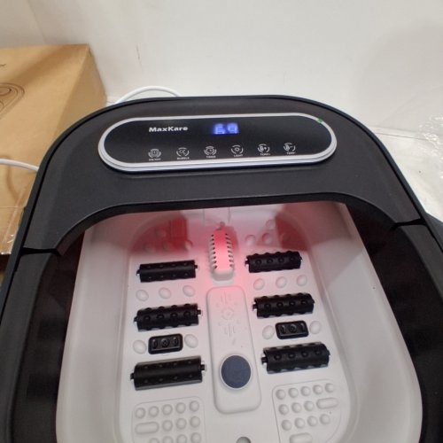 MAXKARE FOOT SPA MASSAGER WITH HEAT, BUBBLES & VIBRATION - BLACK image 2