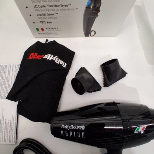 BABYLISSPRO RAPIDO HIGH PERFORMANCE LIGHTWEIGHT HAIR DRYER - BLACK (MODEL: BAB7000C) image 4