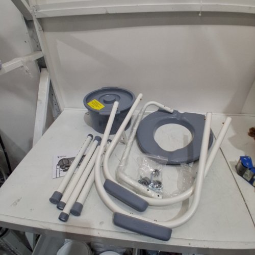 ZORBI COMFORT PLUS 3-IN-1 BEDSIDE COMMODE, TOILET SAFETY FRAME, AND RAISED TOILET SEAT - ERGONOMIC DESIGN, ADJUSTABLE HEIGHT, 350LBS MAX - GREY (MODEL: 770-317) image 2