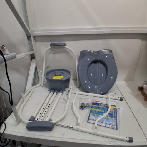 ZORBI COMFORT PLUS 3-IN-1 BEDSIDE COMMODE, TOILET SAFETY FRAME, AND RAISED TOILET SEAT - ERGONOMIC DESIGN, ADJUSTABLE HEIGHT, 350LBS MAX - GREY (MODEL: 770-317) image 7