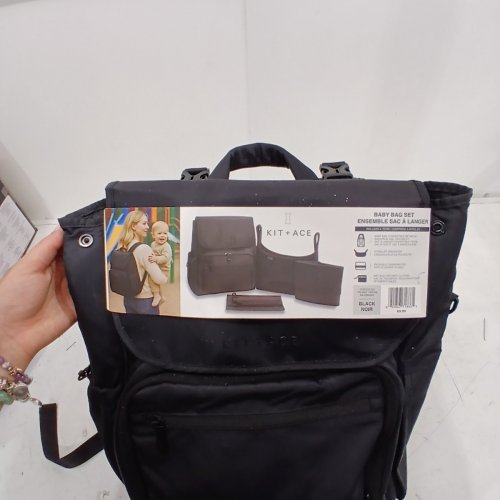 4PC KIT + ACE BACKPACK STYLE DIAPER BAG WITH STROLLER ORGANIZER/CHANGE PAD - BLACK (MODEL: 1992196) image 5