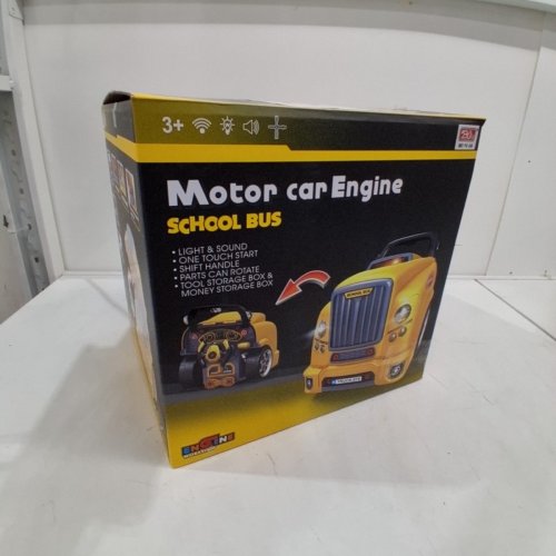 MOTOR CAR TRUCK REMOVABLE ENGINE SCHOOL BUS TOY WITH TOOLS LIGHT AND SOUND - YELLOW image 7