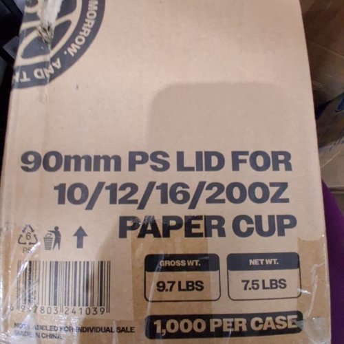 1000PK CIAO! 90 MM PS LIDS FOR 10/12/16/200Z PAPER COFFEE CUPS - WHITE/BLACK image 4