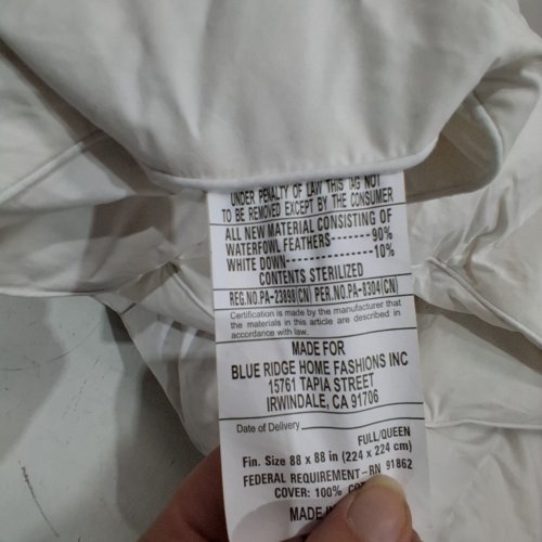HOTEL SUITE LUXURIOUS FEATHER AND DOWN COMFORTER DUVET INSERT - FULL/QUEEN - WHITE image 4