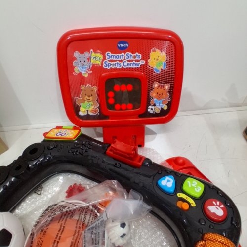 VTECH SMART SHOTS SPORTS CENTER, 2 - IN - 1 KIDS BASKETBALL HOOP AND SOCCER NET - RED/BLACK image 2