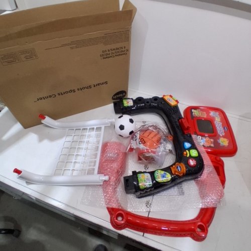 VTECH SMART SHOTS SPORTS CENTER, 2 - IN - 1 KIDS BASKETBALL HOOP AND SOCCER NET - RED/BLACK image 4